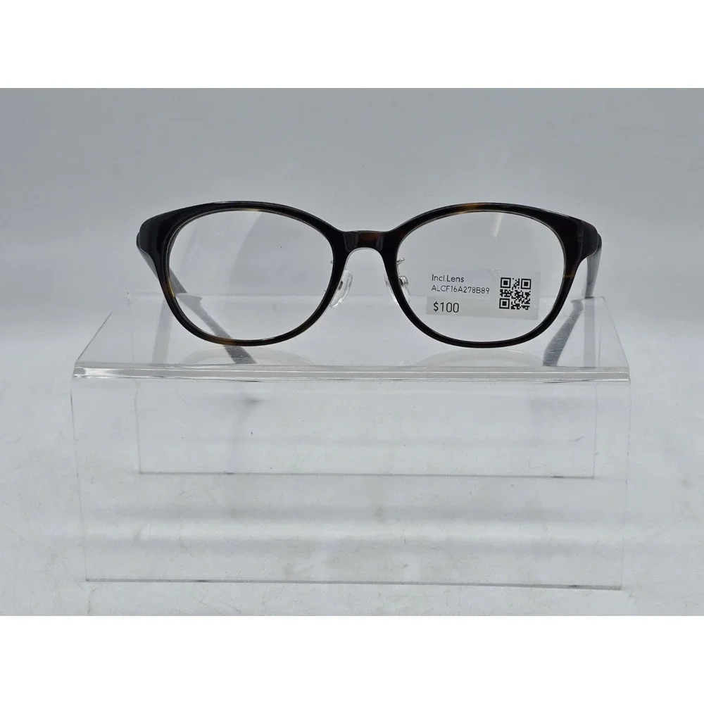 Jins Dark Tortoise Eyeglass Frames 49.4 - 16.6-140 - 37 ALCF16A278B89 SITS ASKEW